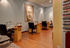 Relaxing Nail Room at Avenue Apothecary & Spa